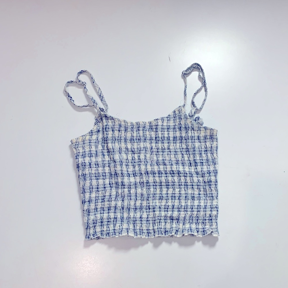 John Galt California Gignham crop top